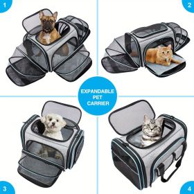 1 PC Expandable & Foldable Pet Bag with Fleece Pad - Soft Side Pet Harness for Small Pets