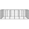 20-Panel Dog Playpen Black 19.7"x39.4" Powder-coated Steel