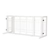 Freestanding Wooden Pet Fence for Stairs, Doorways and Hallways, White
