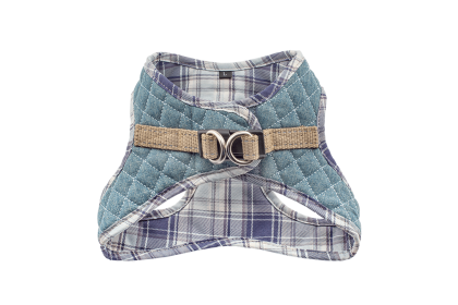 Step-In Denim Harness (Color: Denim & Blue Plaid, size: XS)