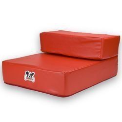 Leather Folding Pet Stairs (Color: Red)