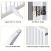 27.6" Height Tall Freestanding Pet Gate, 4 Panels Foldable Dog Gate
